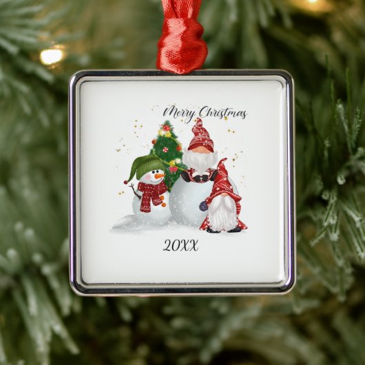 Kerstkabouters Metalen Ornament (Boom)