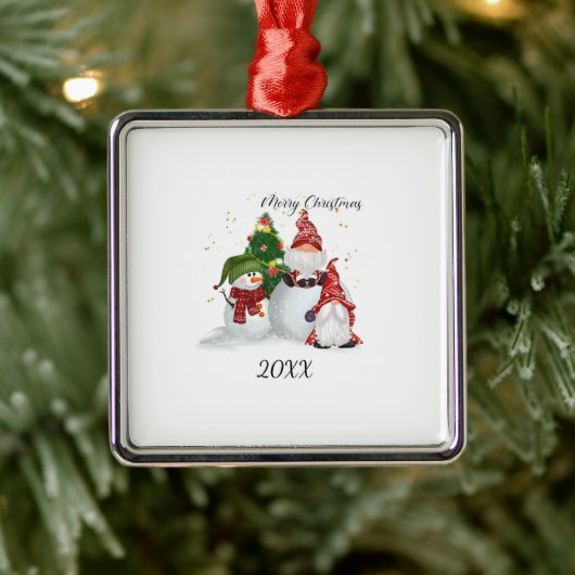 Kerstkabouters Metalen Ornament (Boom)
