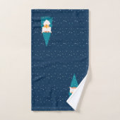 Kerstkabouters op Blauw Bad Handdoek (Handdoek)