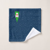 Kerstkabouters op Blauw Bad Handdoek (Wasdoekje)