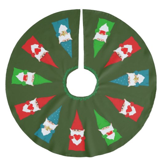 Kerstkabouters op bosgroen kerstboom rok (Voorkant)