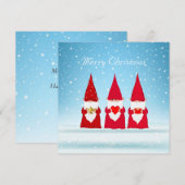 Kerstkabouters op Lichtblauw (Voorkant / Achterkant)