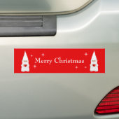 Kerstkabouters op rode bumpersticker (Op auto)