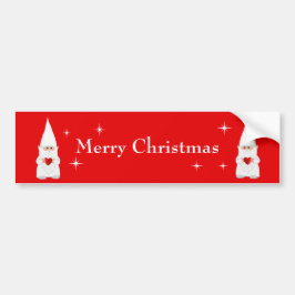 Kerstkabouters op rode bumpersticker