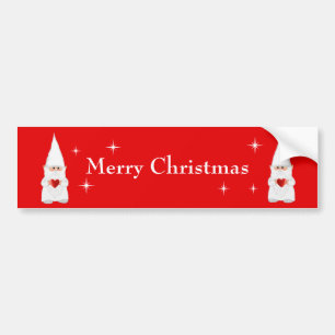 Kerstkabouters op rode bumpersticker