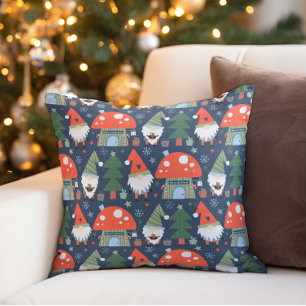 Kerstkabouters Paddenstoel Huizen Vakantie Kussen
