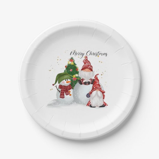 Kerstkabouters Papieren Bordje (Voorkant)