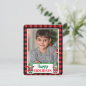 Kerstkabouters plaid (voeg je foto toe) kerstkaart (Staand voorkant)