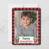 Kerstkabouters plaid (voeg je foto toe) kerstkaart (Voorkant)