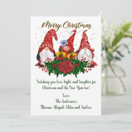 Kerstkabouters Poinsettia Trendy Kerstkaart