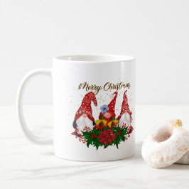 Kerstkabouters Poinsettia Whimsical Woodland Koffiemok
