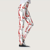 Kerstkabouters Rood Grijs Kerstpatroon Leggings (Rechts)