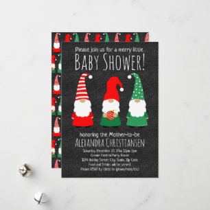 Kerstkabouters Schattige Baby Shower Uitnodiging