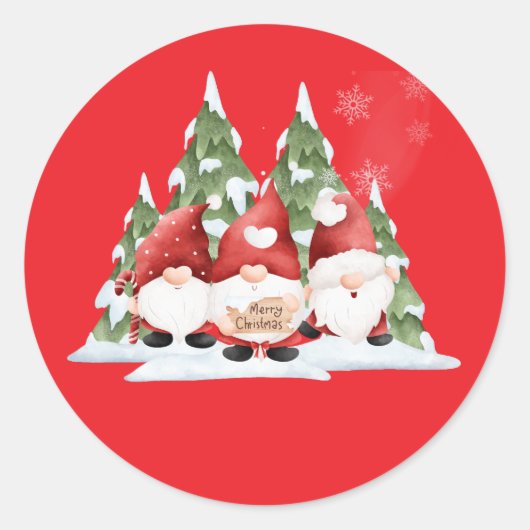 Kerstkabouters Sticker (Voorkant)