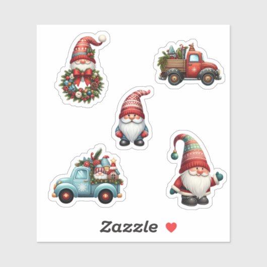 Kerstkabouters Sticker (Vel)
