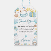 Kerstkabouters Verjaardagsfeestje Cadeaulabel (Achterkant)