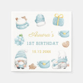 Kerstkabouters Verjaardagsfeestje Servetten (Voorkant)