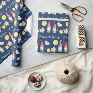 Kerstkabouters Verliefd Watercolor Handgeschilderd Cadeaupapier