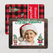 Kerstkabouters (voeg uw foto toe) kerstkaart (Voorkant / Achterkant)