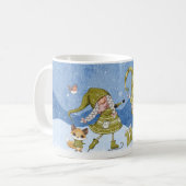 Kerstkabouters Vos Vogel Cadeaus Mok (Voorkant links)
