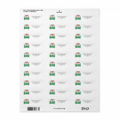 Kerstkabouters vrachtwagen retouradres etiket (Full Sheet)
