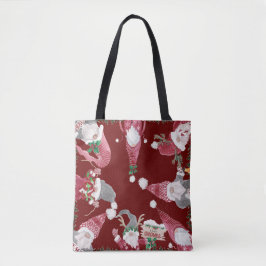 Kerstkabouters Waterverf grillige Schattigee elfen Tote Bag