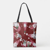 Kerstkabouters Waterverf grillige Schattigee elfen Tote Bag (Achterkant)