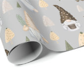 Kerstkabouters Winter Grijs Inpakpapier (Rol Hoek)