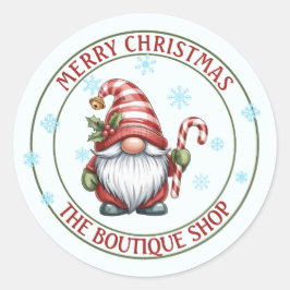 Kerstkaboutersticker | Bewerkbare tekstlabel Ronde Sticker
