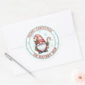 Kerstkaboutersticker | Bewerkbare tekstlabel Ronde Sticker (Envelop)