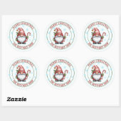 Kerstkaboutersticker | Bewerkbare tekstlabel Ronde Sticker (Vel)