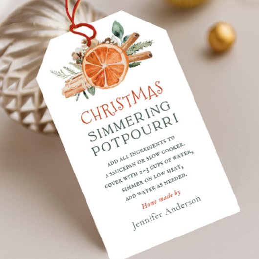 Kerstkachel Simmering Potpourri Gift Label Cadeaulabel