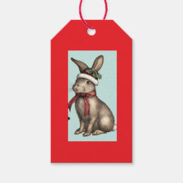 KERSTKADO KONIJN MET KERSTMUTS CADEAULABEL