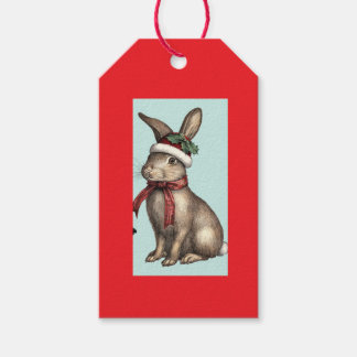 KERSTKADO KONIJN MET KERSTMUTS CADEAULABEL