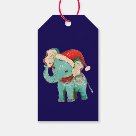 KERSTKADOLABEL OLIFANT EN MUIZEN CADEAULABEL (Voorkant)