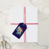 KERSTKADOLABEL OLIFANT EN MUIZEN CADEAULABEL (Met Touw)