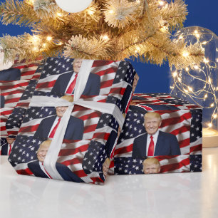 KERSTKADOZINEPAPER VAN DONALD TRUMP CADEAUPAPIER