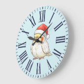 Kerstkakadue met kerstmuts grote klok (Hoek)