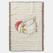 Kerstkakariki met kerstmuts deken (Voorkant Verticaal)