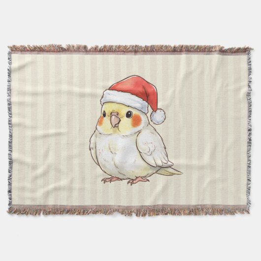 Kerstkakariki met kerstmuts deken (Voorkant)