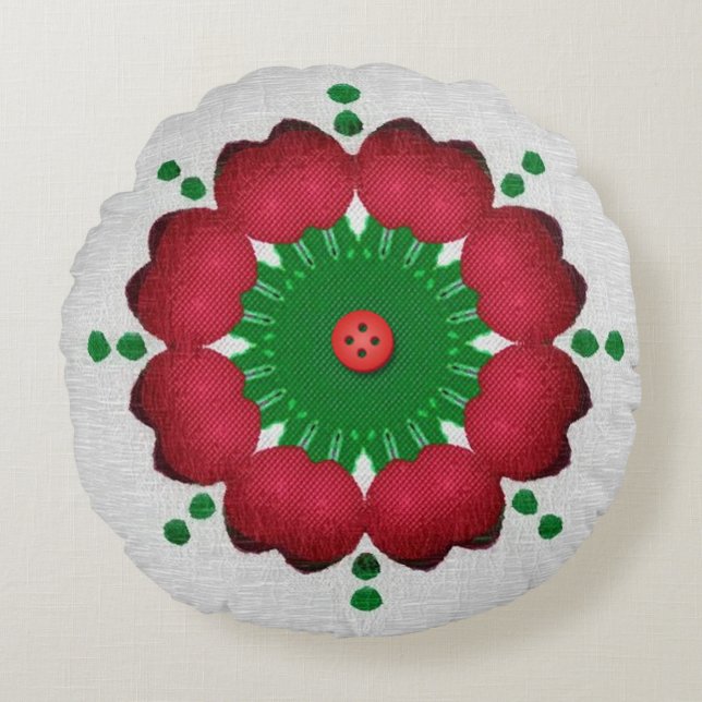 Kerstkaleidoscoop Pillow Rond Kussen (Voorkant)