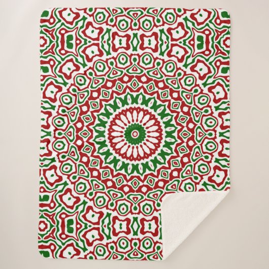 KerstKaleidoscoop Sherpa Deken (Voorkant)