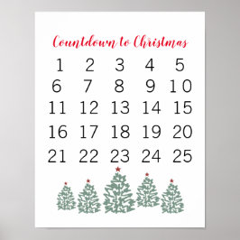 Kerstkalender Aftellen naar Kerstmis Poster