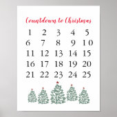 Kerstkalender Aftellen tot Kerstmis Poster (Voorkant)