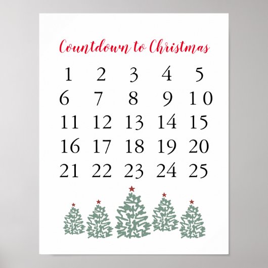 Kerstkalender Aftellen tot Kerstmis Poster (Voorkant)