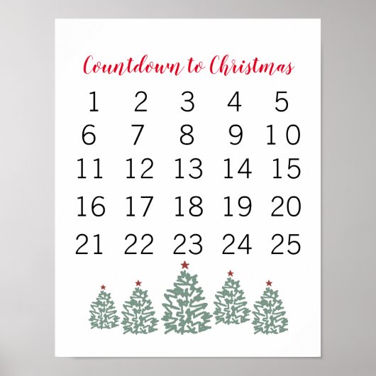 Kerstkalender Countdown naar Kerstmis Poster (Voorkant)