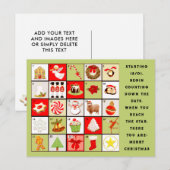 Kerstkalender Kerstmis Feestdagenkaart (Voorkant / Achterkant)