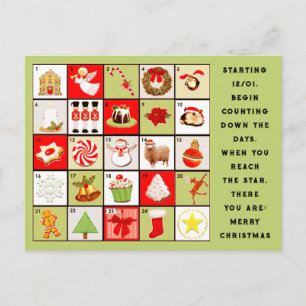 Kerstkalender Kerstmis Feestdagenkaart
