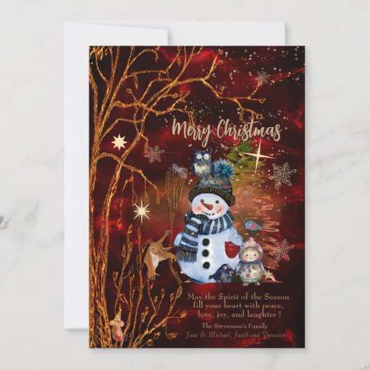 KERSTKALENDER Rood Goud Kerstkaart (Voorkant)