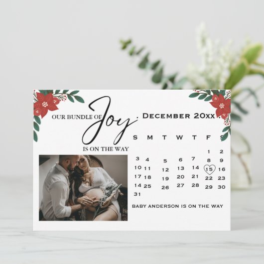 Kerstkalender Zwangerschap Aankondiging (Staand voorkant)